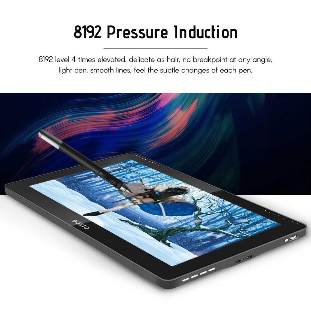 BOSTO 16HD 15.6 Inch IPS Graphics Drawing Tablet Display Monitor