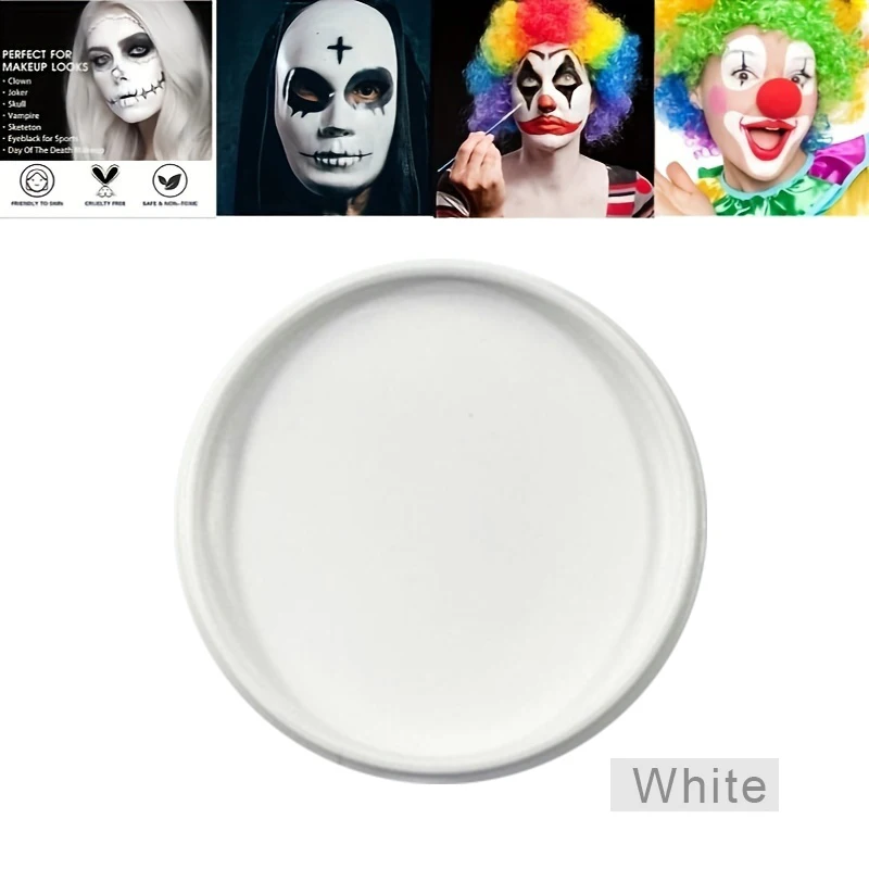 White Black Red Face Body Paint Set, 6 Brushes Included