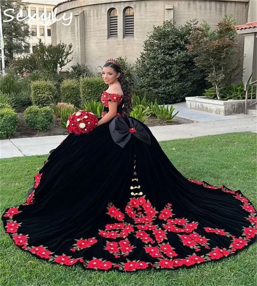 Traditional Mexican Charro Quinceanera Dresses Vestio Xv Flower Debutante Sweet 15 Dress With Beaded Organza Birthday Customized