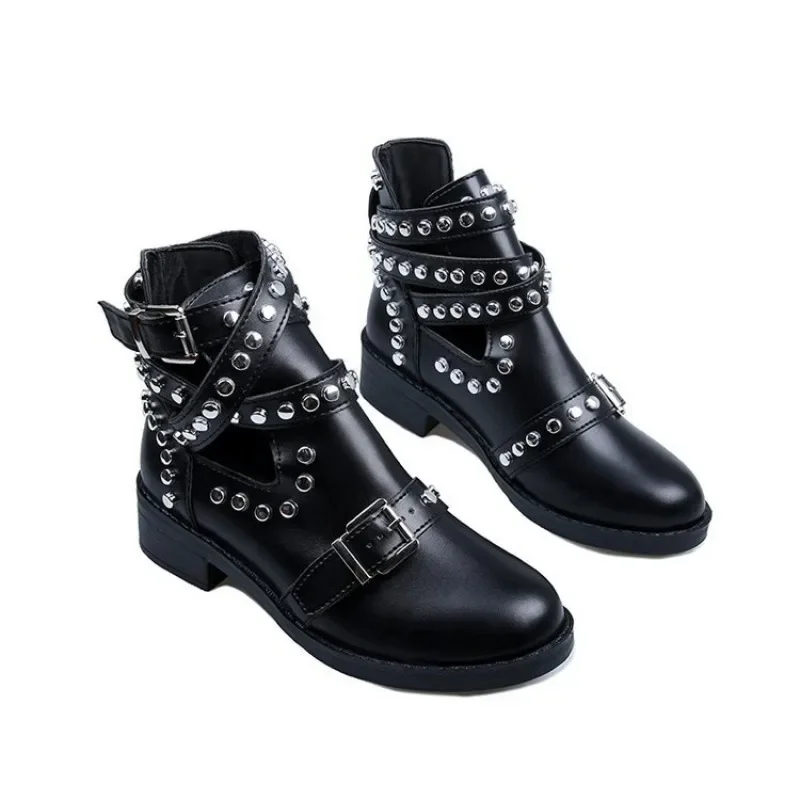 Rivet Women\'s Shoes 2024 Hot Sale Closed Toe Women\'s Sandals Rome Casual Sandals Women Hollow Platform Wedges Shoes Female