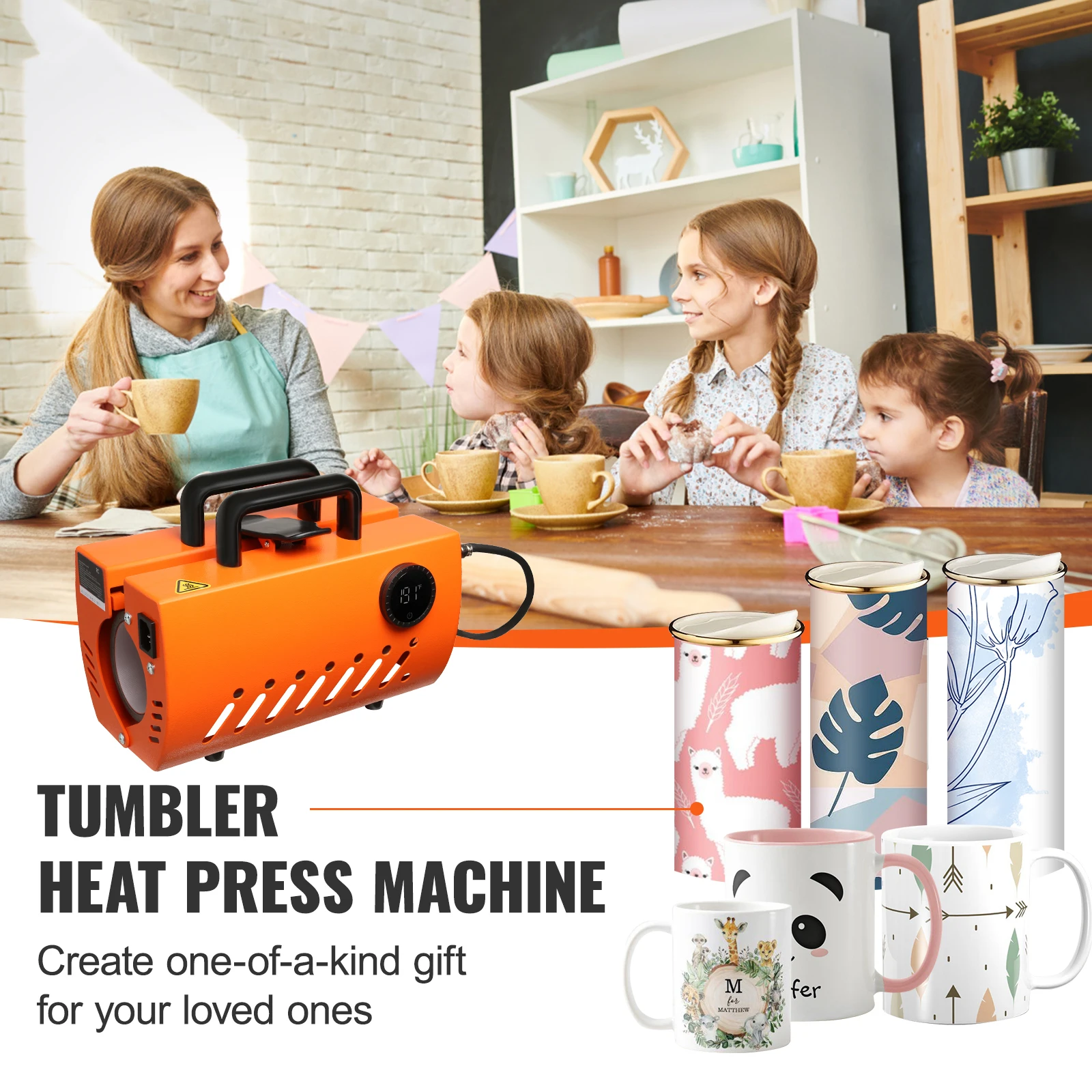 SucceBuy 11-15oz 30oz Mug Heat Press Mini Gift Ceramic Cup Presser Tumbler DIY Handheld Sublimation Blanks Auto Printing Machine