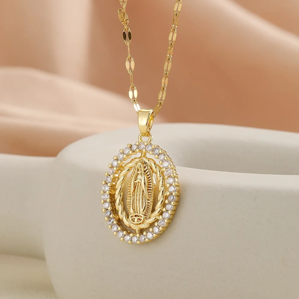 New Personalized Colorful Zircon Necklace Design, Fashionable, Light, Luxurious And Versatile, Popular Madonna Necklace