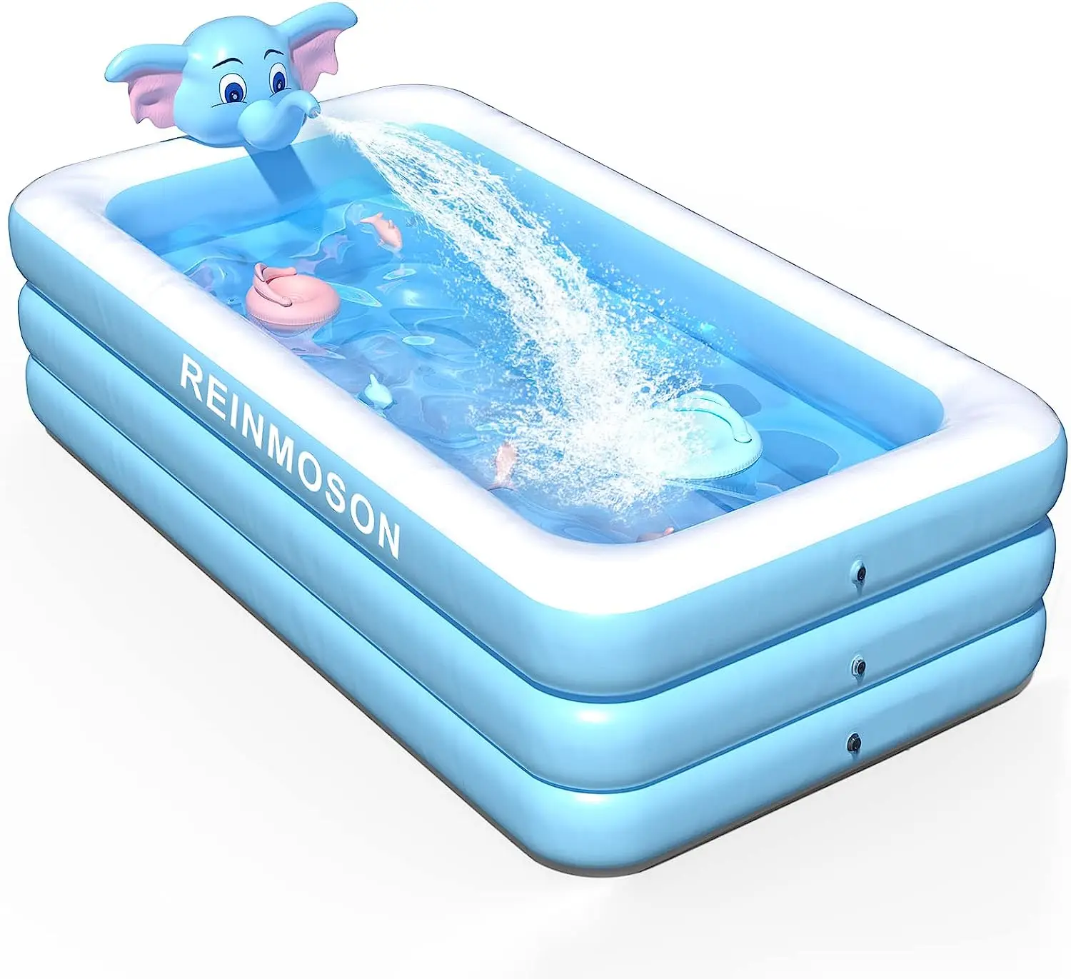 Piscina inflable con aspersor de elefante, piscina grande para niños en el patio trasero, para niños, adultos, familia, exterior, mayores de 3 años