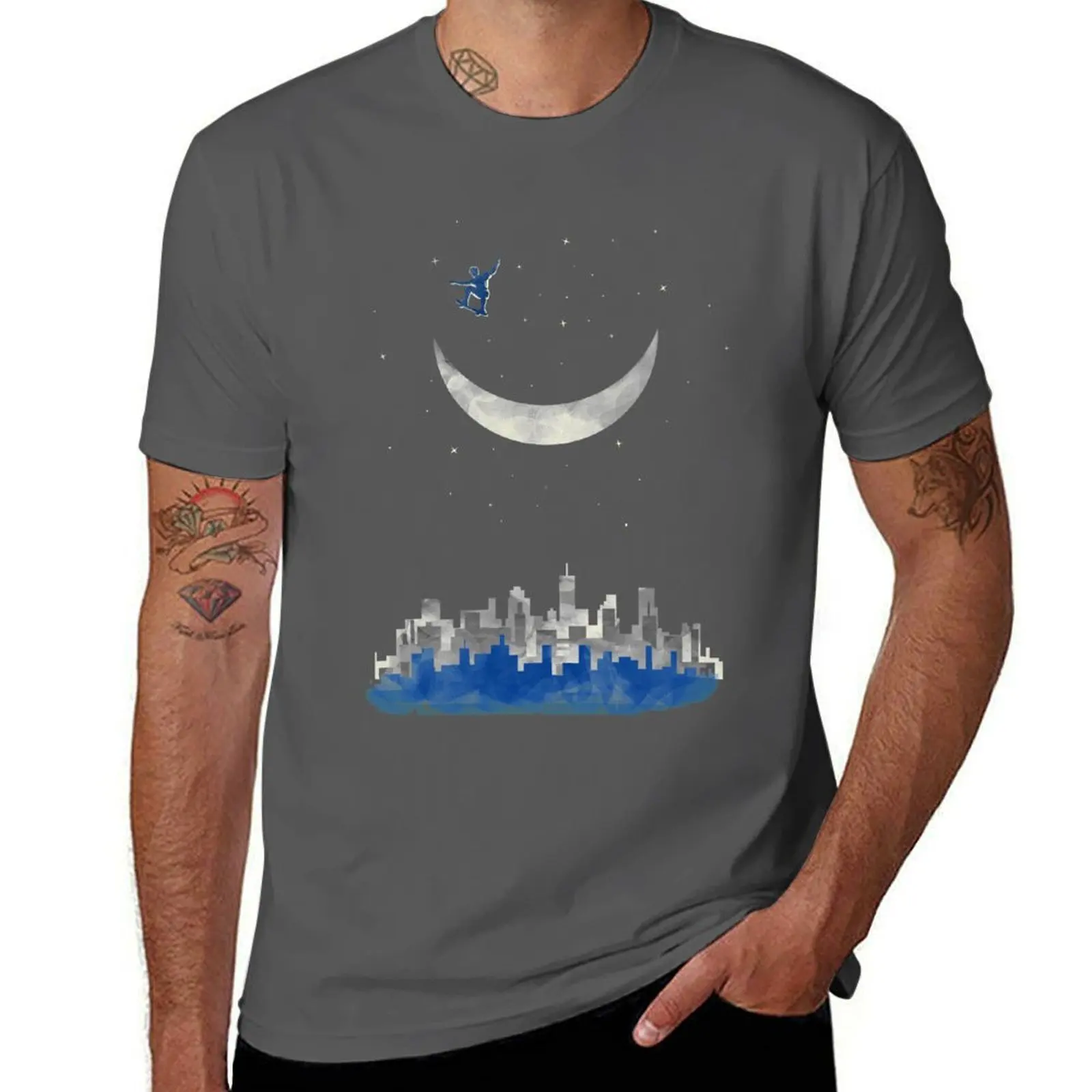 

Moon Skater T-Shirt funny t shirts cotton man t shirt heavy cotton T-Shirt