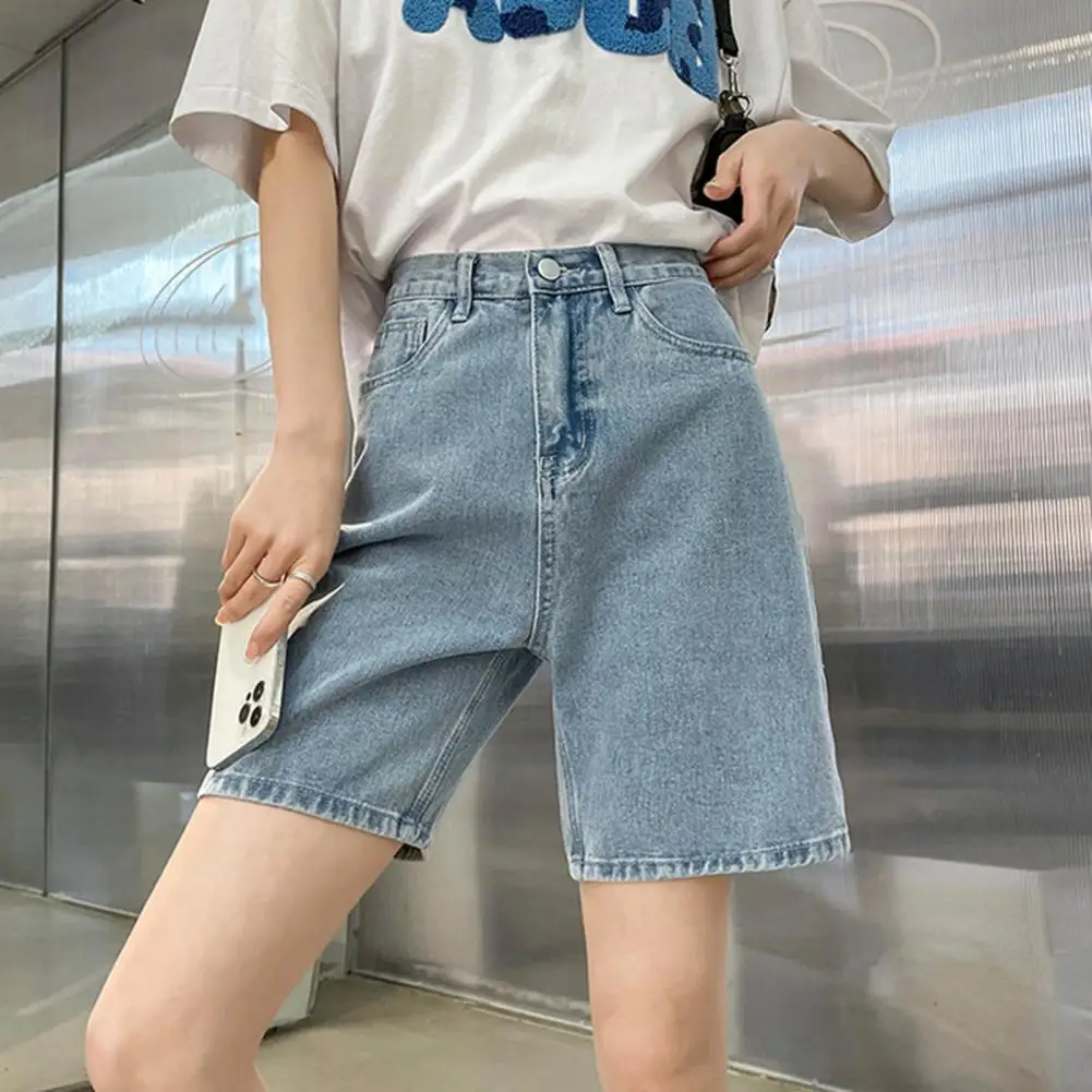 New Sexy Fashion Women Ladies Denim Skinny Shorts High Waist Stretch Jeans Slim Shorts Knee Length Stretch Short Jeans