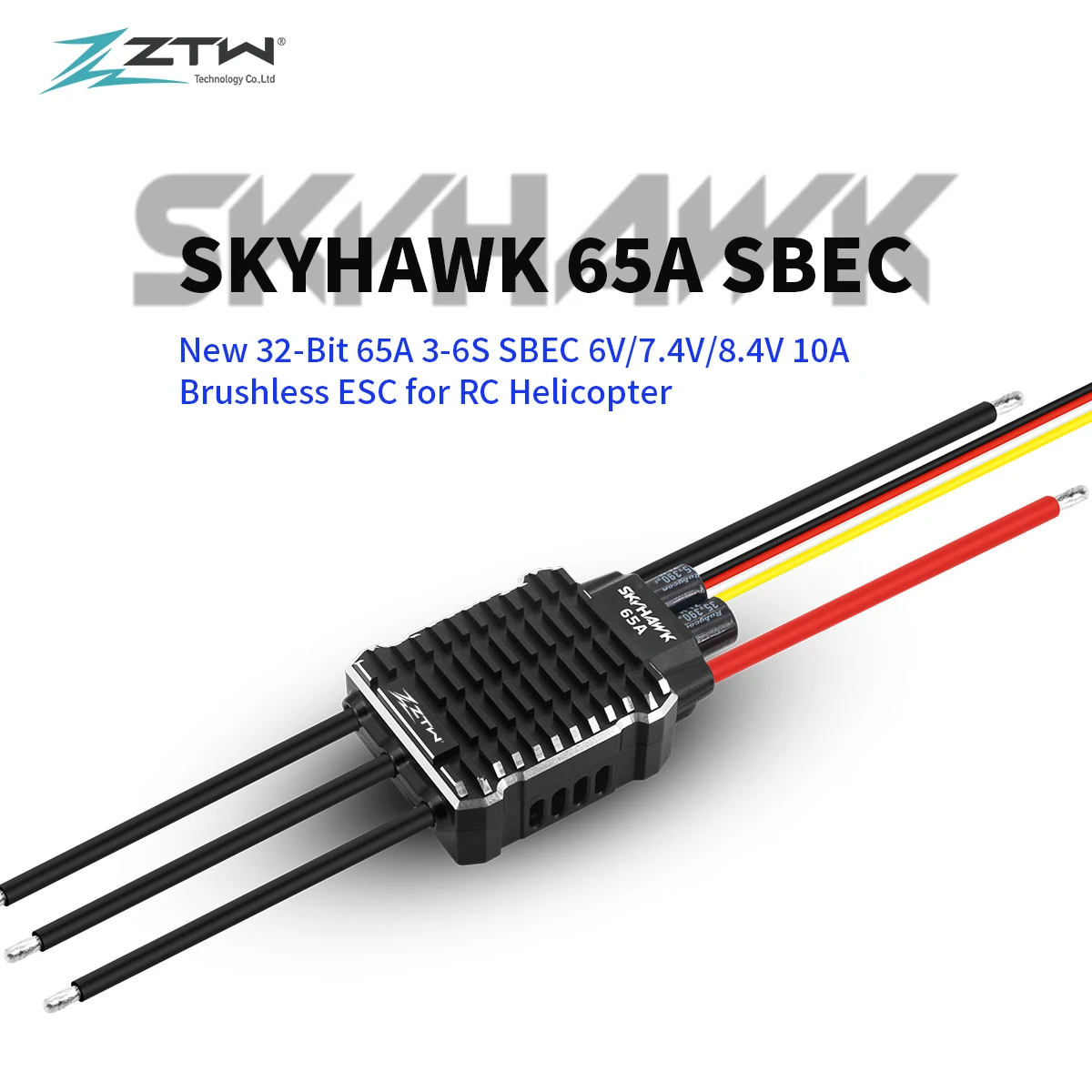 

ZTW 32-битный Skyhawk 65A ESC Телеметрия 3-6S 6 В/7,4 В/8,4 в SBEC 10A контроль скорости для радиоуправляемого самолета F3A F3C 380-450 класс вертолета