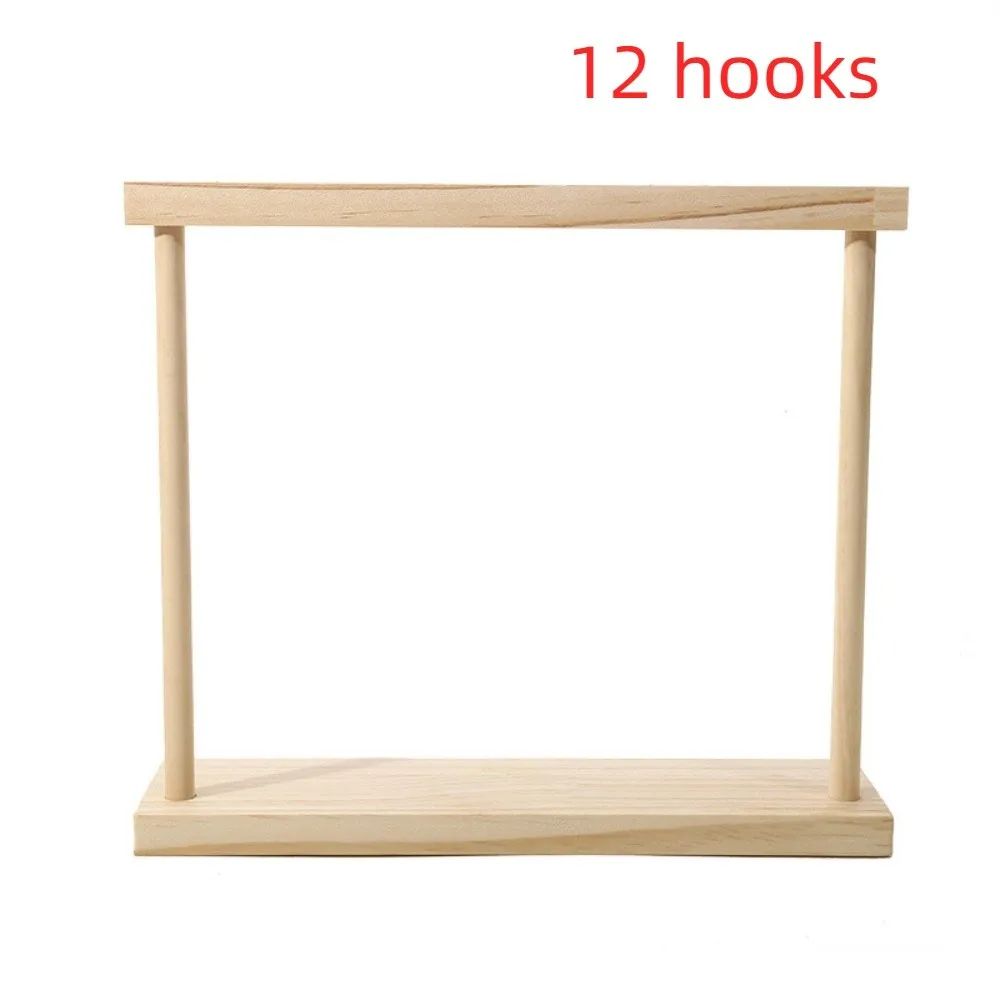 

Portable Wood Necklace Stand 12 /18 Hook Bracelets Display Necklace Hanging Rack Exquisite Jewelry Jewelry Holder Home