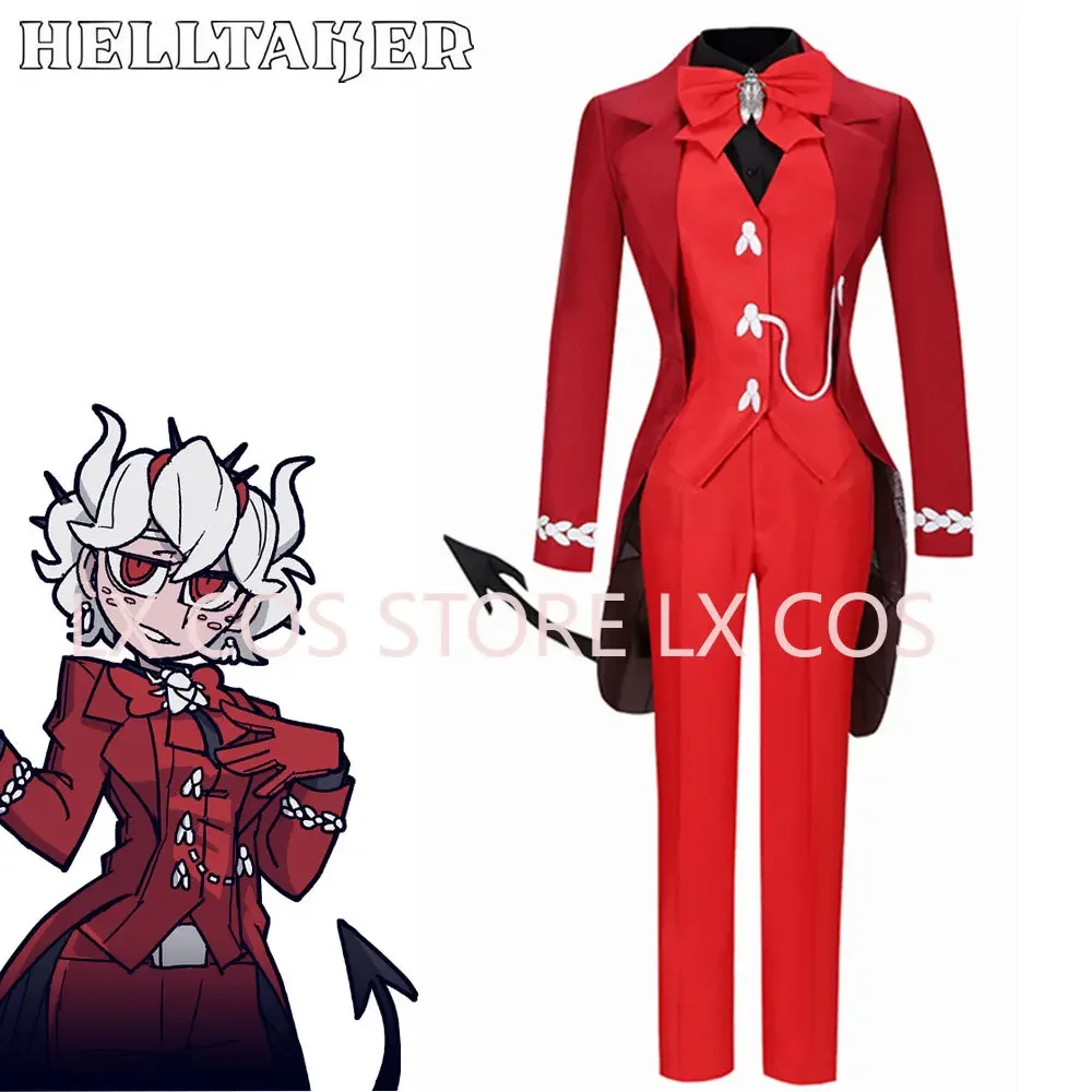 Game Helltaker the Great Fly Beelzebub Cosplay Costume Adult Women Men Outfits Shirt Pants Jacket Vest Tail Halloween Carnival