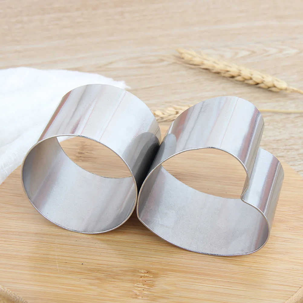 

2Pcs Stainless Steel Mousse Mold Heart Shaped Cake Pastry Ring Baking Tools Reusable Non Stick Easy Storage DIY Cooking