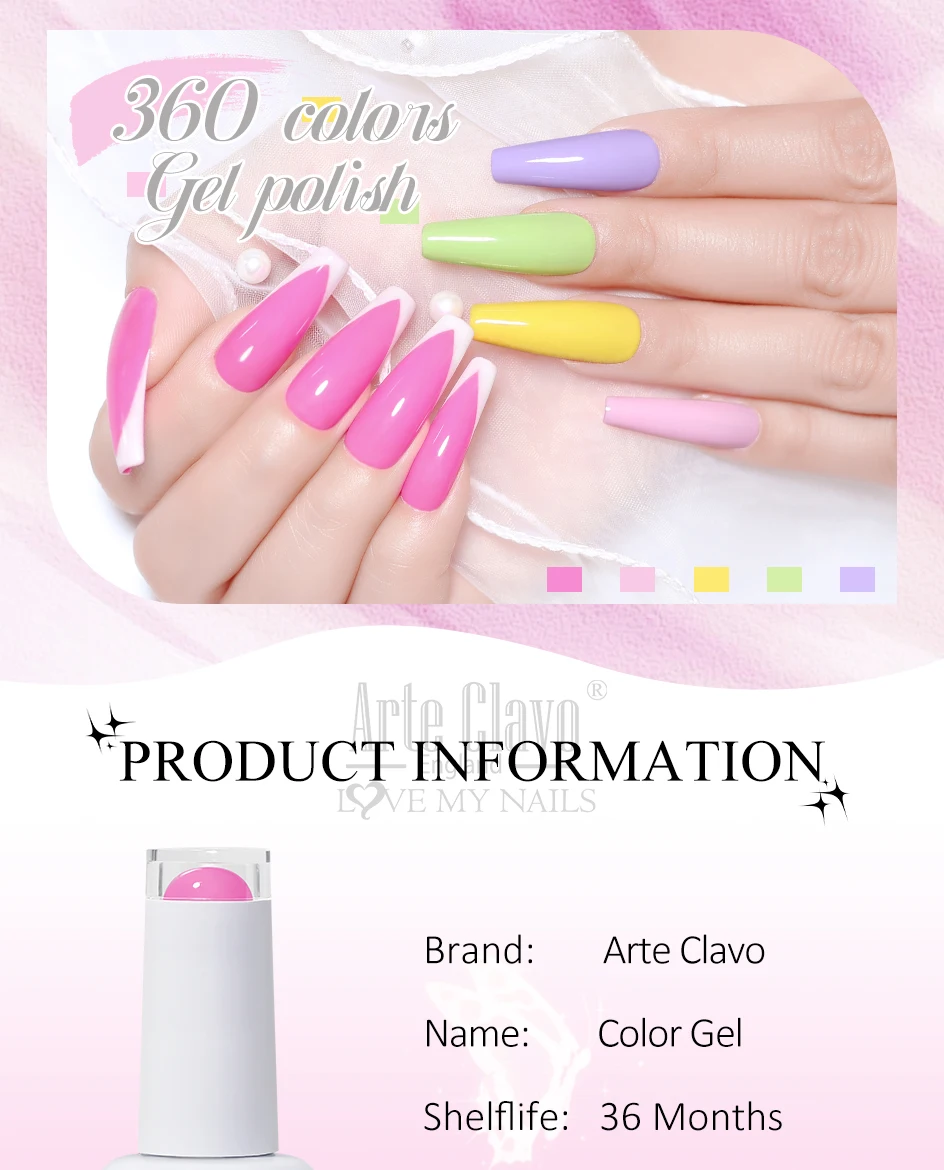 Arte Clavo Großhandel 15ml HEMA- und TPO-freier UV-LED-Gel-Nagellack, ablösbarer Gel-Lack, Nagelkunst, Dropshipping, Salonbedarf – Detail 2