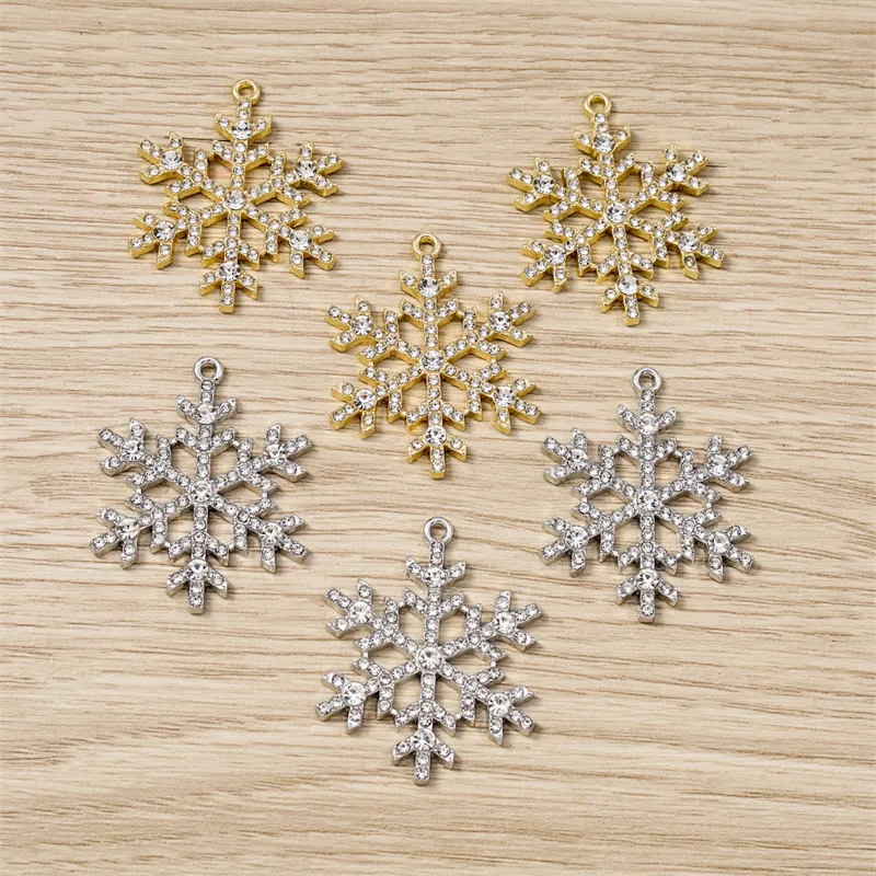 

5pcs 30x38mm Elegant Big Crystal Christmas Snowflake Charms Pendants for Jewelry Making Earrings Necklaces DIY Crafts Supplies