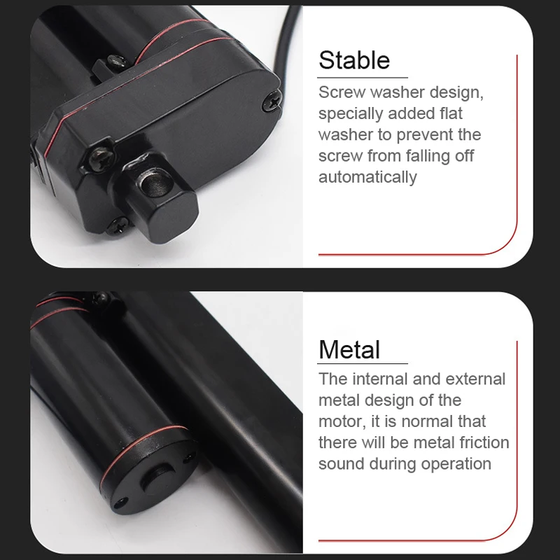 DC 12V-48V Linear Actuator 50mm~250mm Stroke Linear Drive Electric Motor Linear Motor Controller 100/200/300/500/700/1000/1500N