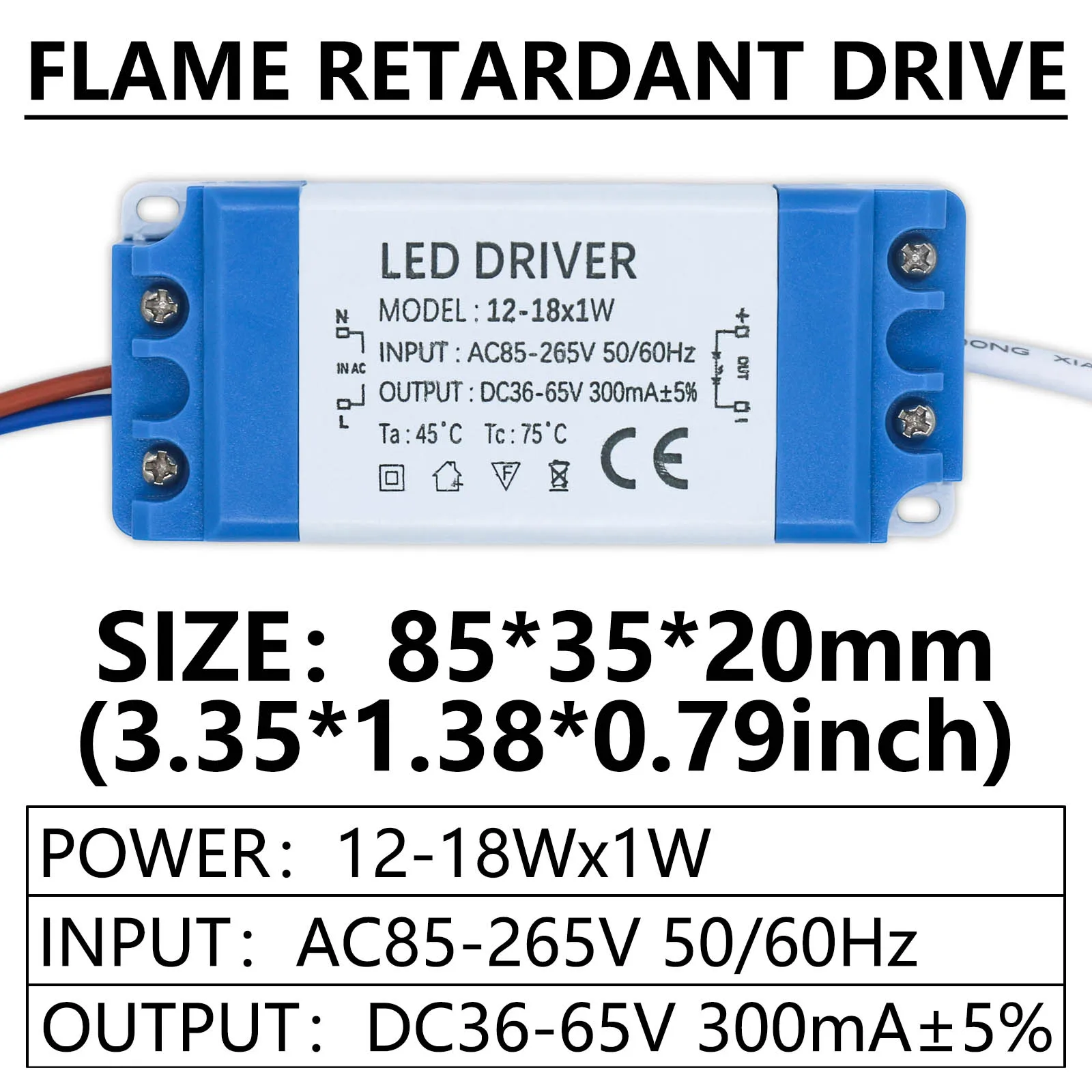 LED Driver Power Supply 300mA 3W 8W 10W 15W 18W 20W 30W 36W Constant Current Automatic Voltage Control Lighting Transformers