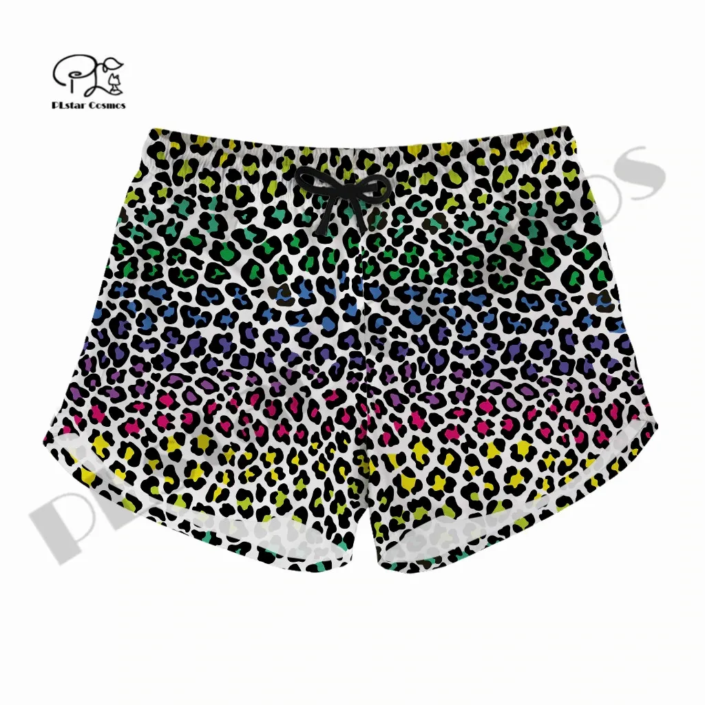 PLstar Cosmos 3D Print Newest Leopard Pattern Women's Hot Summer Beach Shorts Art Amazing Harajuku Funny Fitness Gym Sleeveless