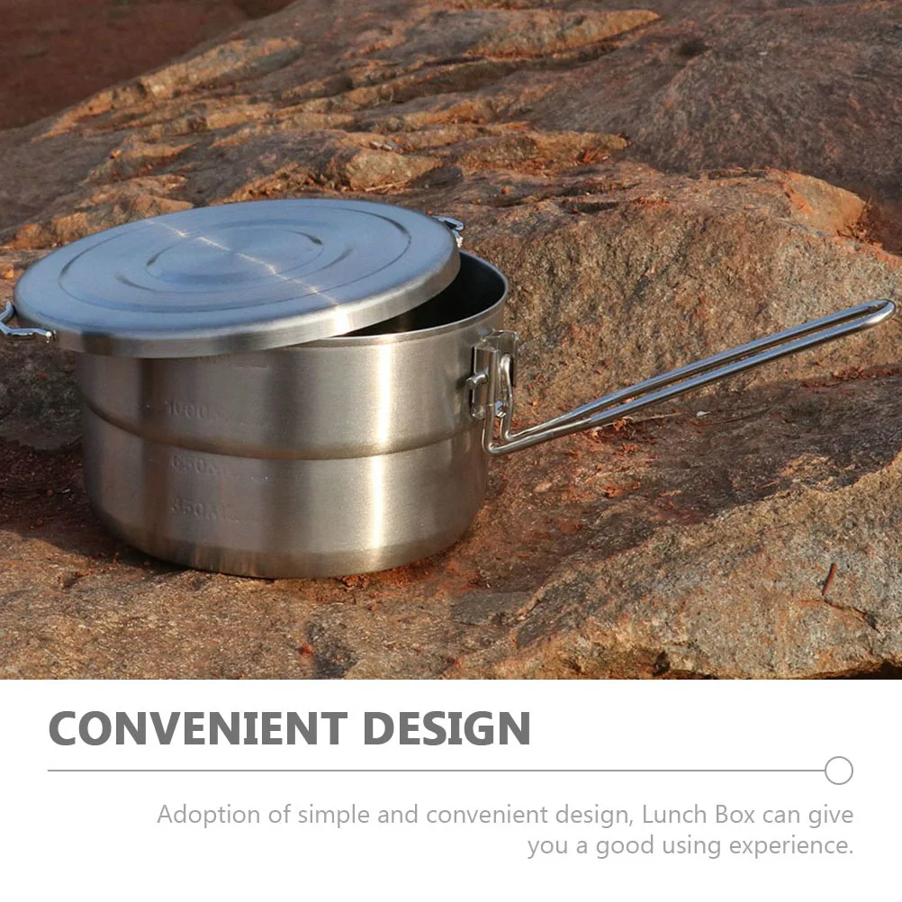 

1pc Stainless Steel Bento Box Portable Lunch Container Outdoor Picnic Camping Travel Food Storage Box Lightweight Sealed Meal