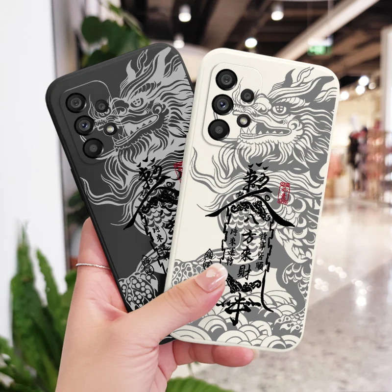 เคสโทรศัพท์มังกรแห่งความเจริญรุ่งเรือง สำหรับ Samsung Galaxy A73 A53 A33 A23 A13 A03 A72 A52 A52S A32 A22 A12 A71 A51 A31 A21S  วัสดุซิลิโคน