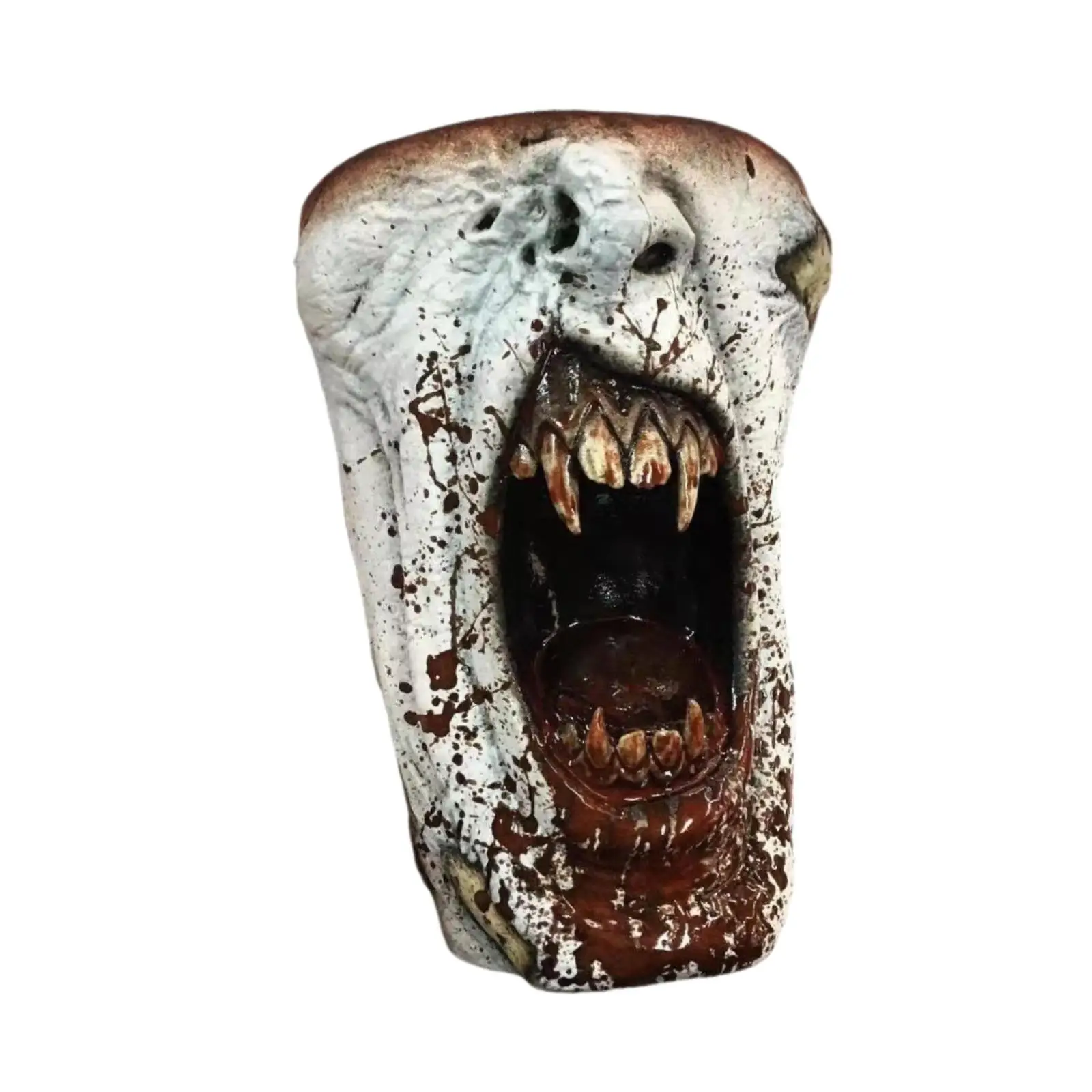 Halloween Horror Mug Statue Gothic Vampire Half Face Mug Figurine for Indoor