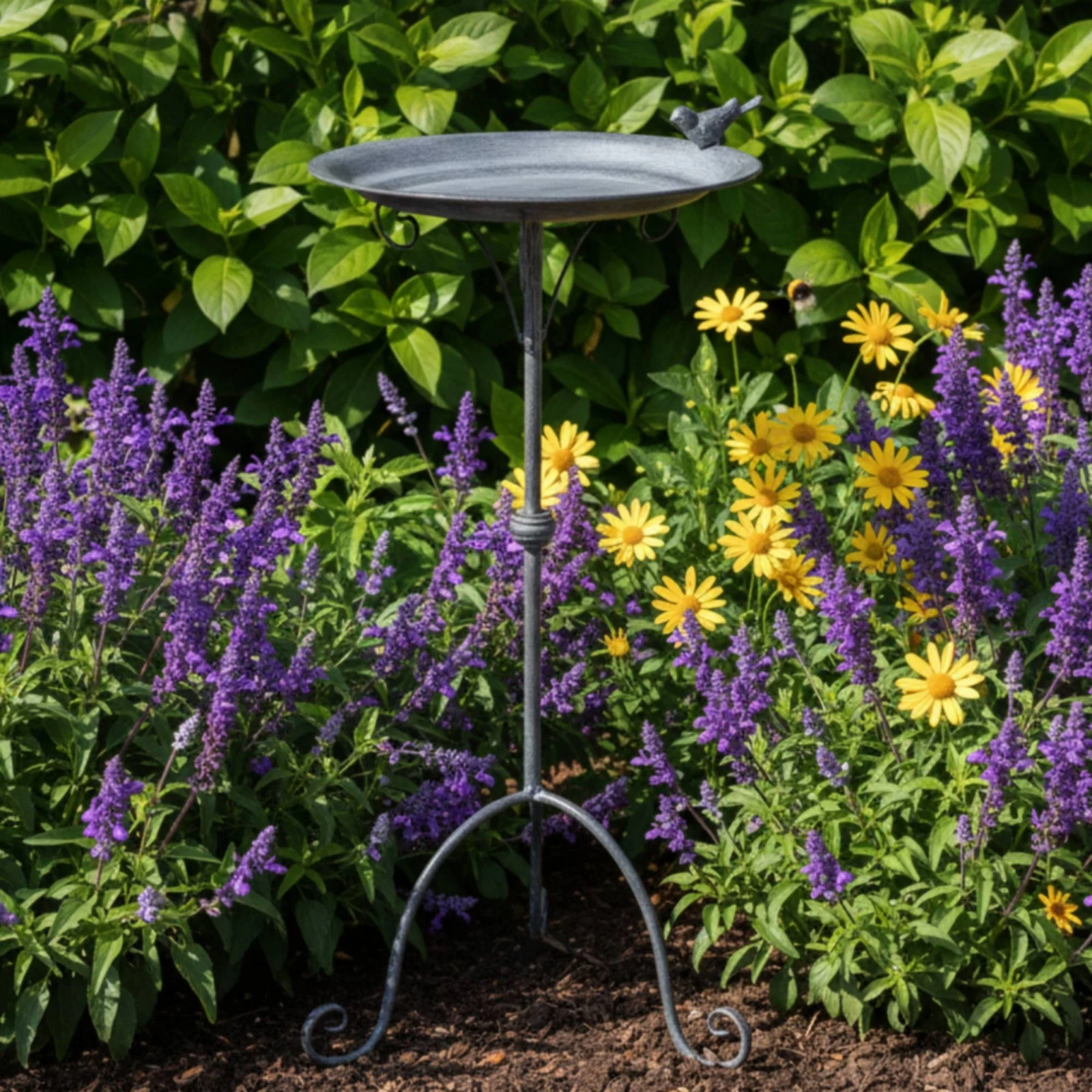 Metal Bird Feeder Tray Easy to Clean Garden Decor for Patio view 4