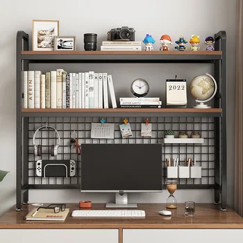 Grid Bookshelf Computer Desk Shelf 1