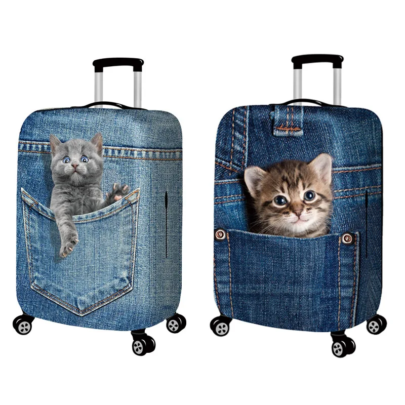 Animal 3D Cat Dog Luggage Protective Cover 18-32Inch Suitcase Elastic Case Covers Baggage Trolley Dust Cover Travel Accessories