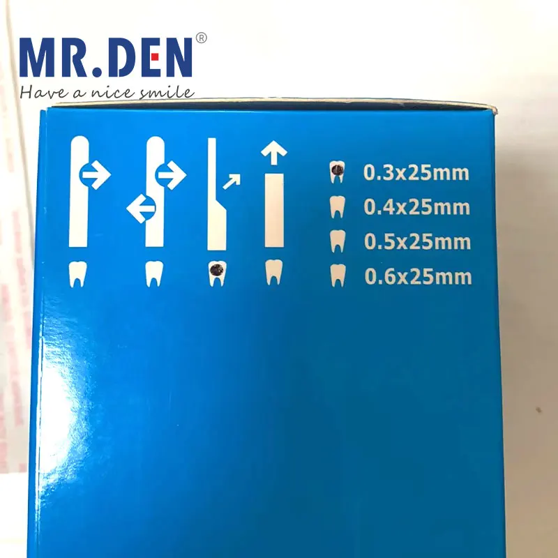 MR DEN-Agulha de Irrigação do Canal Radicular Dental, Endo Flushing, Ferramentas Odontológicas, Unilateral, 30ga, 0.3mm, 27ga, 0.4mm, 25ga, 0.5mm, 100pcs