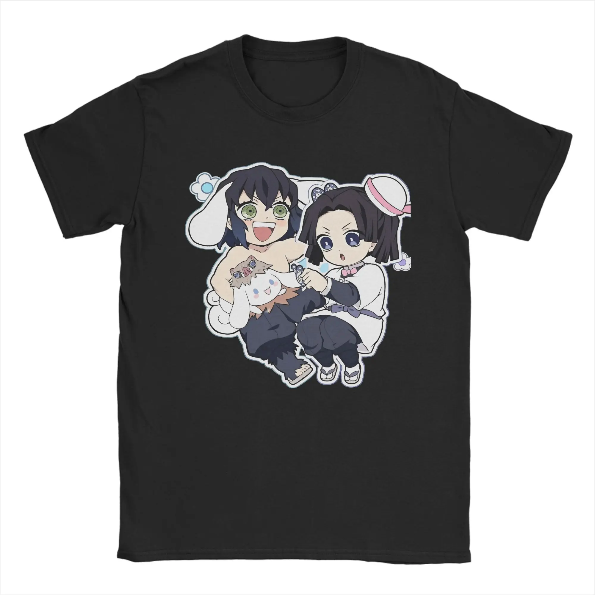

Tanjiro Kamado X Cinnamoroll Anime T Shirt Men Pure Cotton Amazing T-Shirt Crewneck Tee Shirt Short Sleeve Clothing Summer