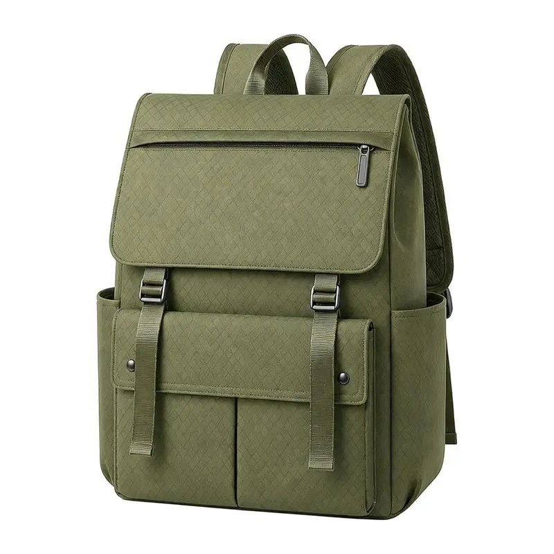 Vintage Luxury Waterproof Polyester Liner Backpack Travel Laptop Bag Electrician Tool Bag with Pockets and Hanging Rings Unisex