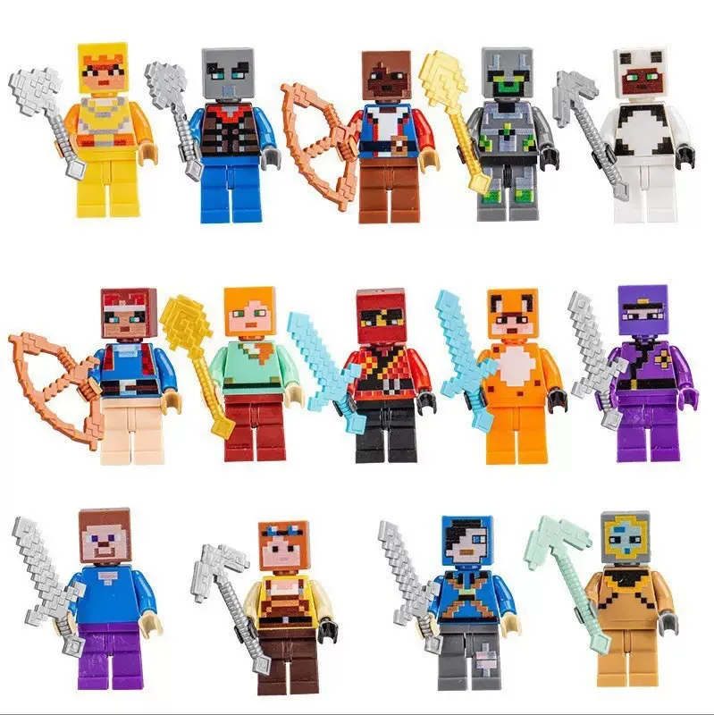30/60pcs Cartoon Minecraft Building Blocks Small Particle Puzzle Assembly DIY Dolls Male and Female Toy Gifts view 2