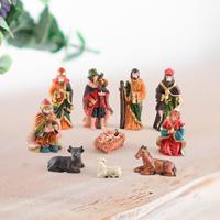 Resin Christmas Jesus Manger Nativity Scene Figures Set Xmas Crib Ornament Holy Family Crafts Statue Decor for Holiday