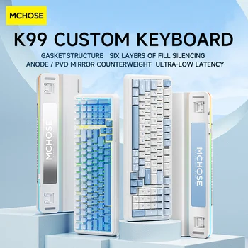 Mchose K99 키보드 커스텀 가스케 무선 블루투스 트라이 모드 E-스포츠 기계식 키보드 액세서리, 컴퓨터 맨 선물