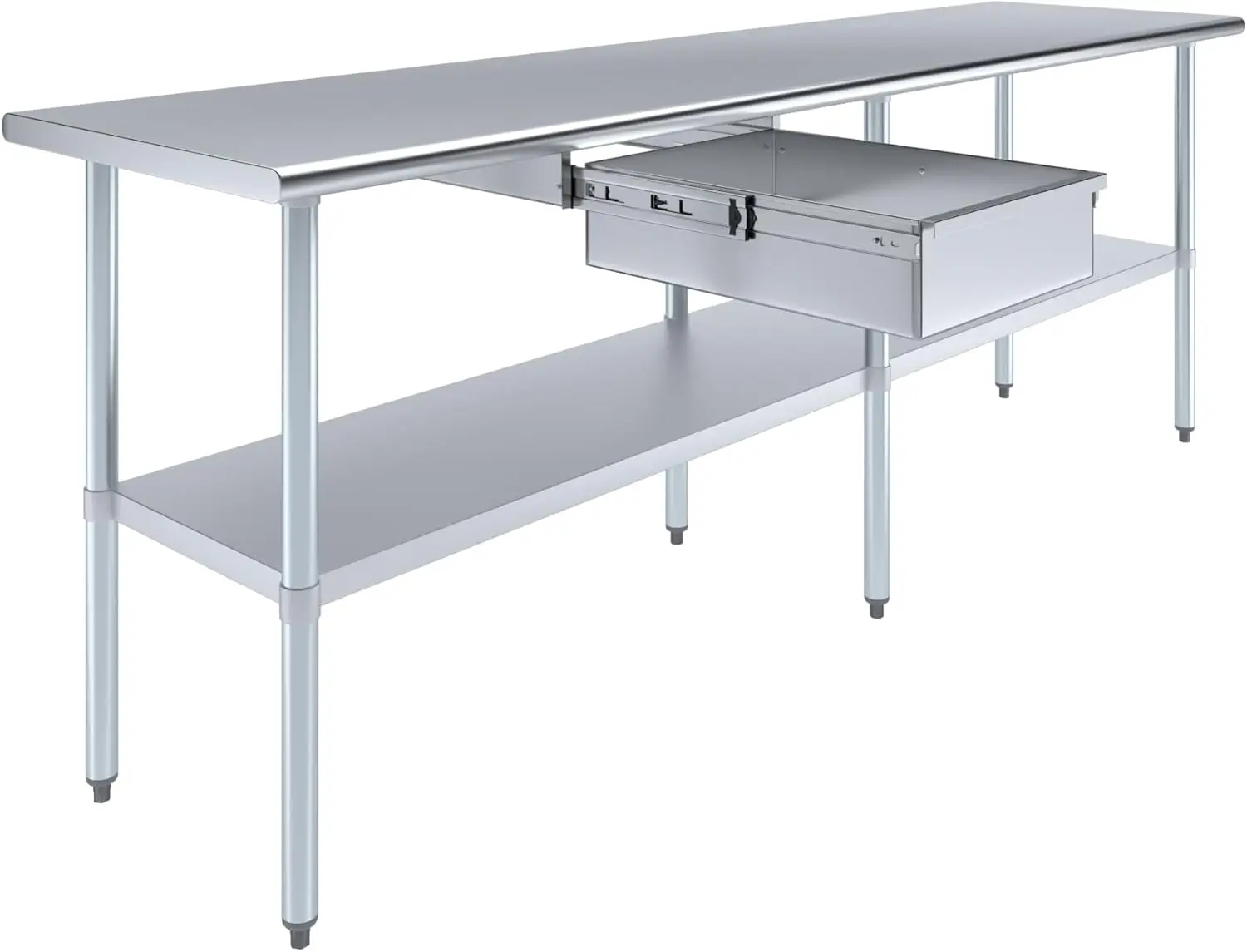 

& Residential Kitchen Laundry Garage Utility Bench | NSF Metal Prep Table (Stainless Steel Table + Drawer, 96" Long x 24" Deep)