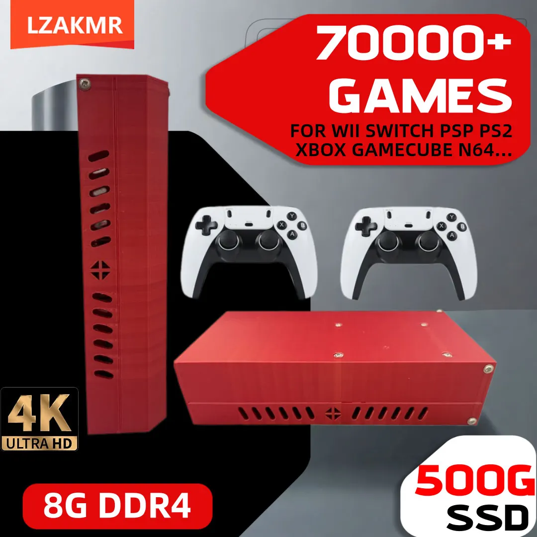 

8G Ram Super Game Console RX1 500G Gaming SSD Batocera 3865U 70000+Games For Wii PS2 XBOX PSP Switch N64 Wireless handle