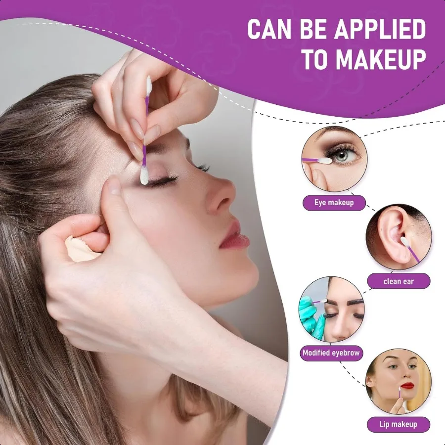 Tamponi di cotone di precisione CGR da 760 pezzi confezionati in contenitore di tamponi acrilici con applicatore per trucco cosmetico con punta appuntita e appiattita 160