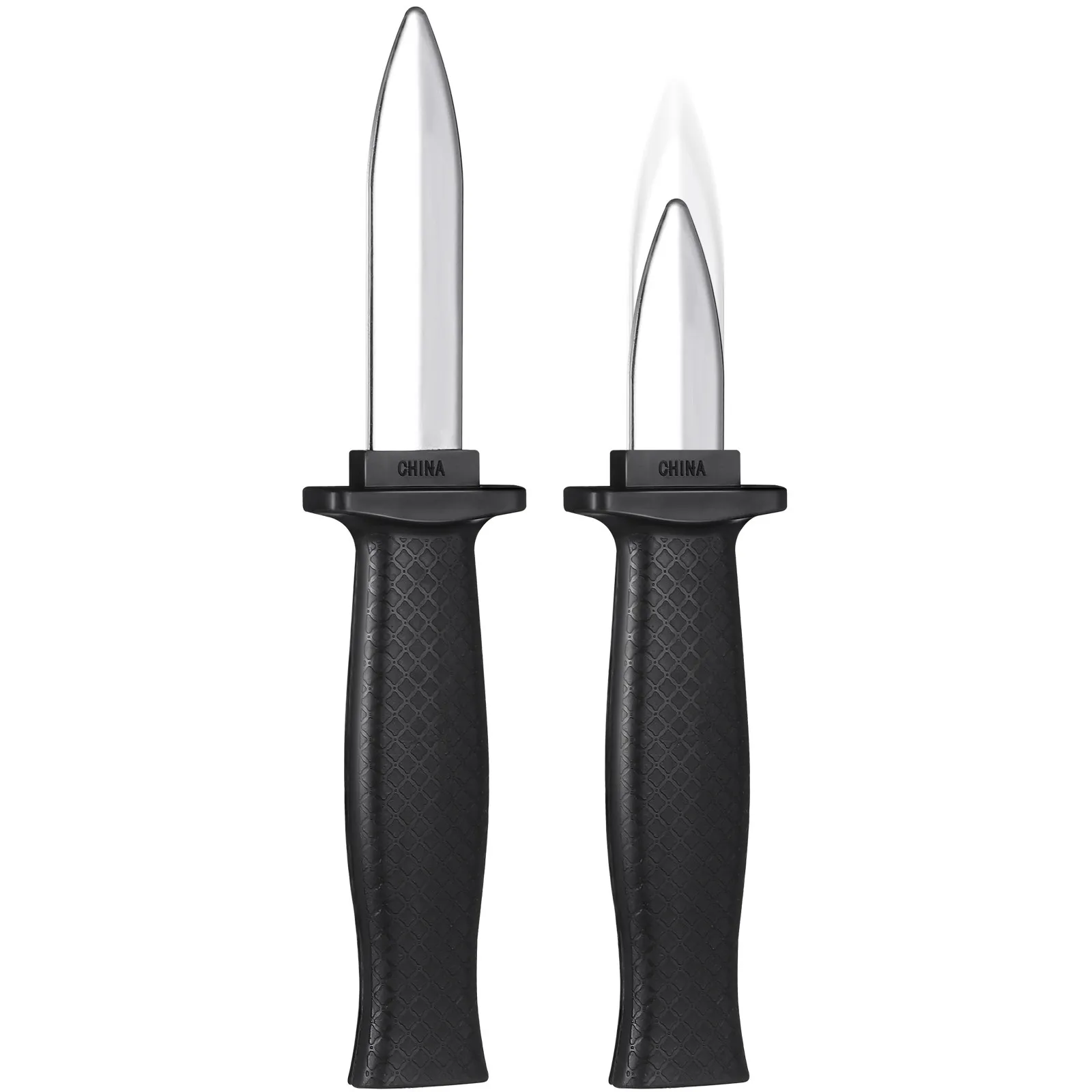 

2Pcs Retractable Halloween Joke Trick Props Black Plastic Fake Disappearing Knife Prank Stuff Novelty Scary Entertainment