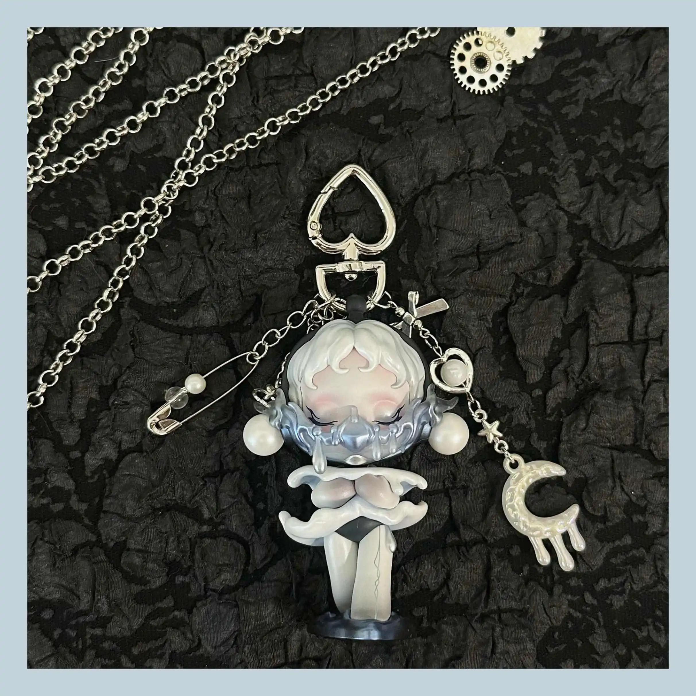 Action Figures Skullpanda Sound Series Pvc Model Car Keychain Mobile Phone Chain Bag Pendant Girl Toys Children'S Birthday Gift