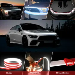 12V Car Hood Light Strip Dynamic Car LED Strip Light Exterior Flexible Headlight Waterproof Daytime Running Light Strip For Car