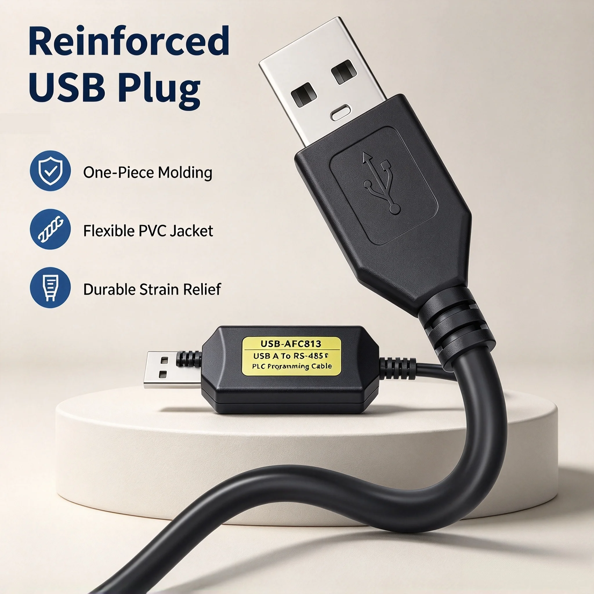 Programming Cable USB-AFC8513, 3M USB RS232 Communication Wire for Panasonic FP0 FP2 FP-M PLC Parameter Setting & Debugging