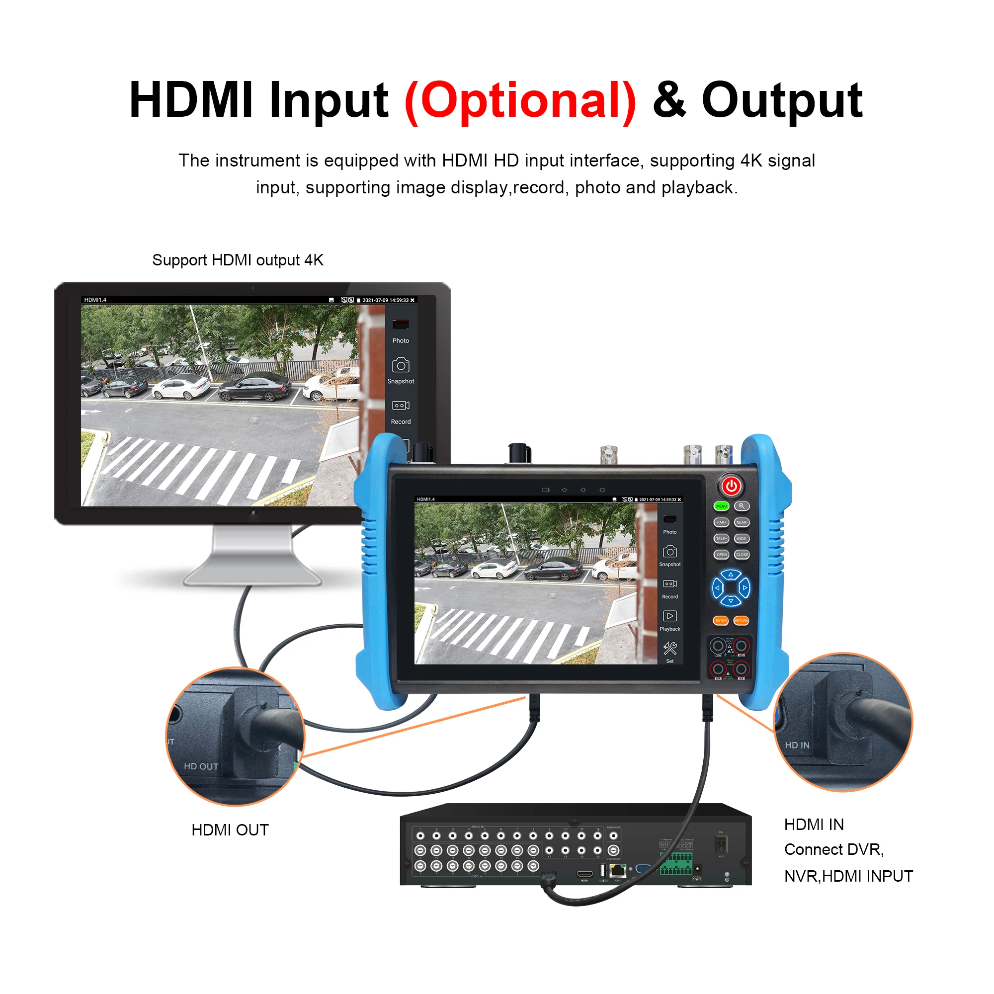 Multifunctional 8K IP H.265 8MP AHD/TVI/CVI/SDI CCTV Tester IP