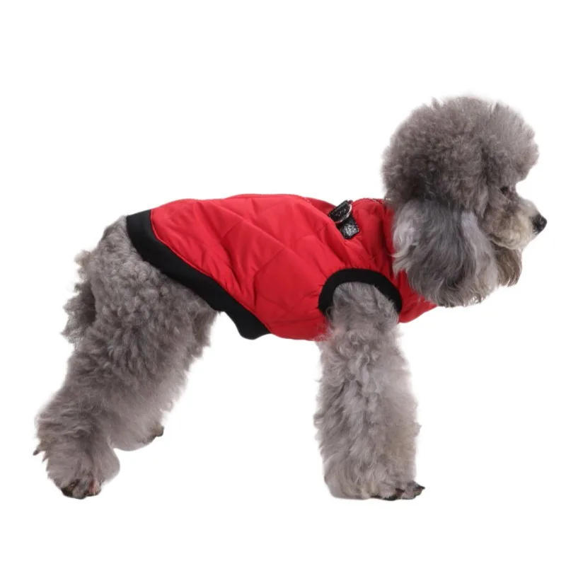 Winter Warm Pet Clothes Dog Jacket Coat With Zipper Warm Dogs Clothes Leisure Jacket Pet Dogs Cat Outdoor Clothing Blue Purple