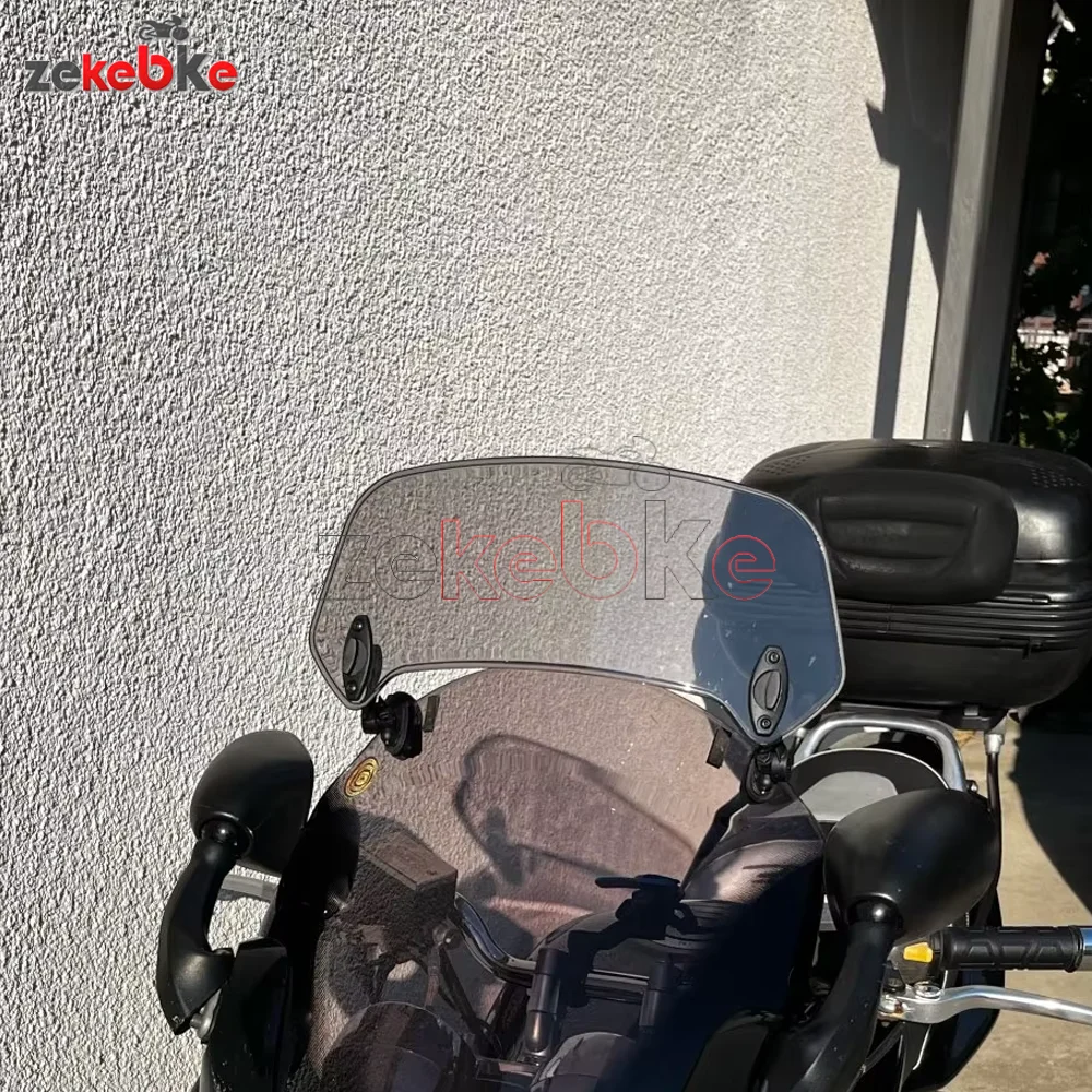 Universal Motorcycle Windshield Extension Adjustable Spoiler Clamp-On Windscreen Deflector For KAWASAKI For YAMAHA For HONDA