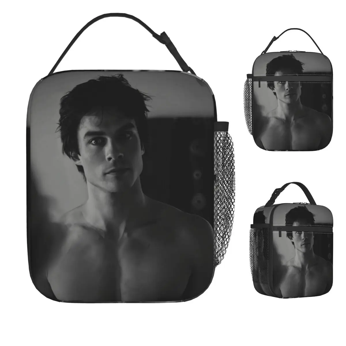 

Дневники вампира Дэймон Сальваторе, телесериал, сумка для обеда, портативная сумка для обеда на молнии, рабочая сумка-холодильник с принтом, термосумка-тоут