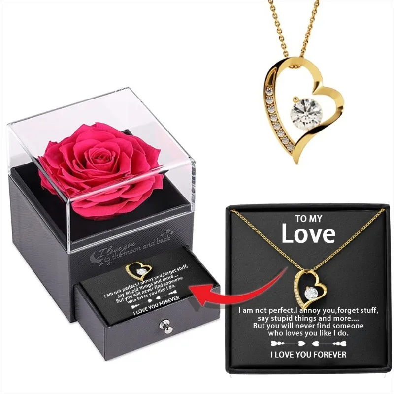 Jewelry Pendant Necklace 14K Gold or Silver Forever Love Gift For Wife Her Romantic Christmas Birthday Valentine Gift To My Love