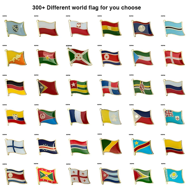 300+Different World Flag Badge Country Flag Pin Lapel Pins Brooch