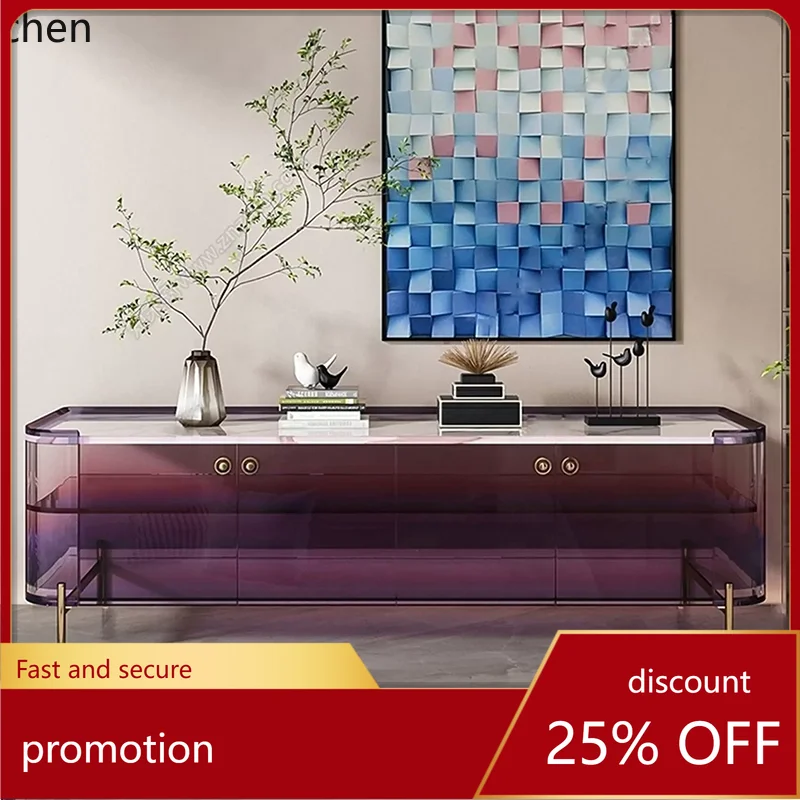 ZML living room acrylic TV cabinet simple long storage floor gradual change TV cabinet