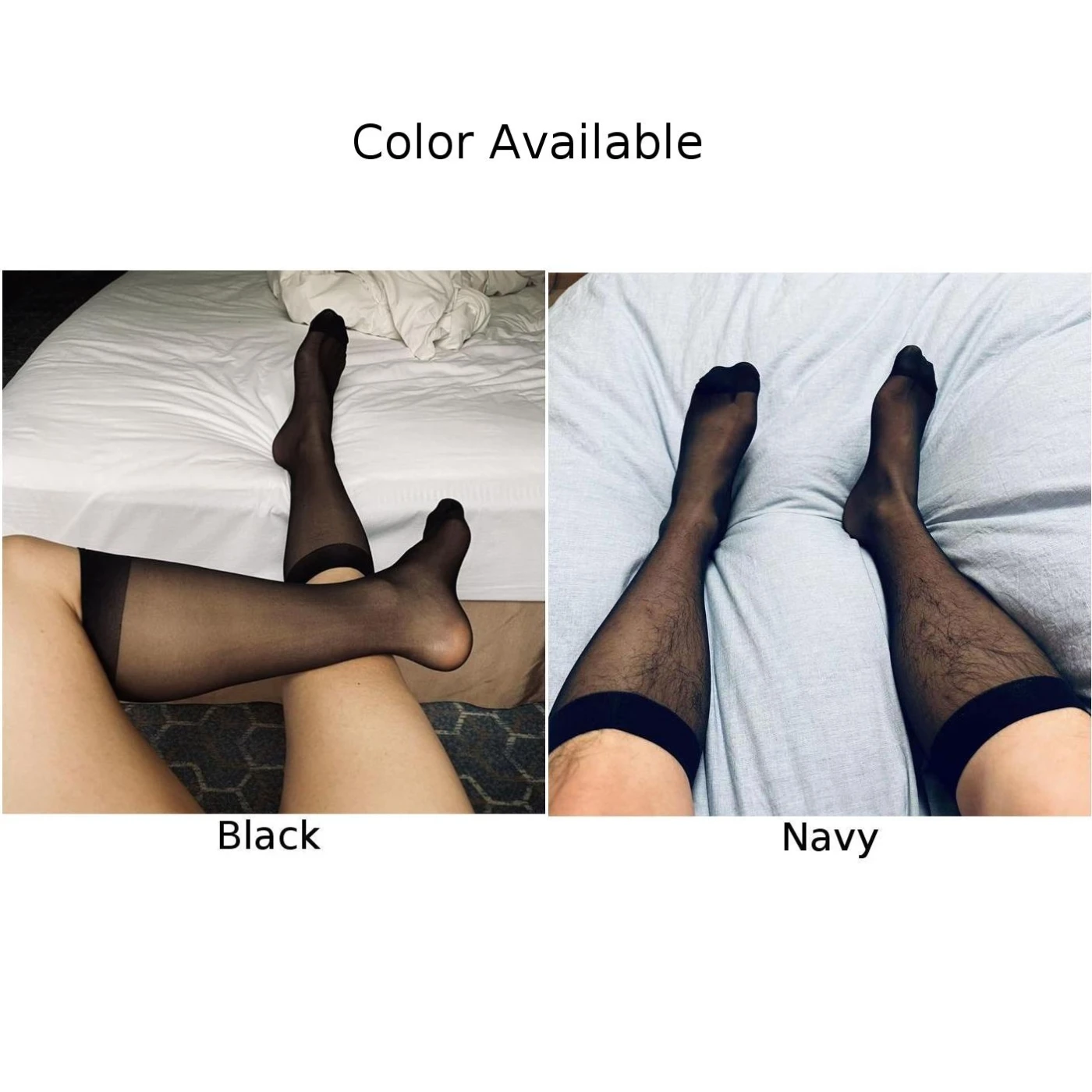 Hot New Stylish Comfy Fashion Men\'s Socks Set See-Through Sheer Silky Solid Color Nylon 1 Pair Business Socks