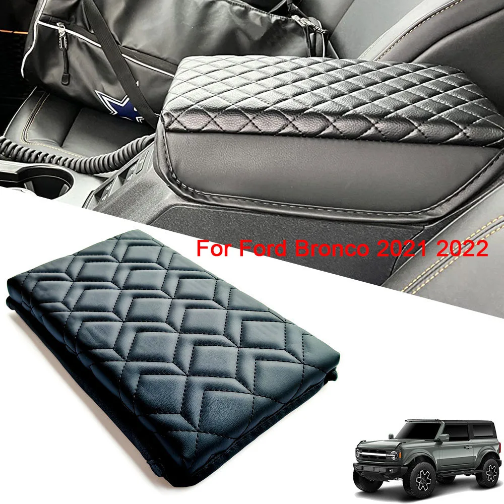 

For Ford Bronco 2021 2022 PU Leather Car Armrest Box Cover Leather Protective Cover