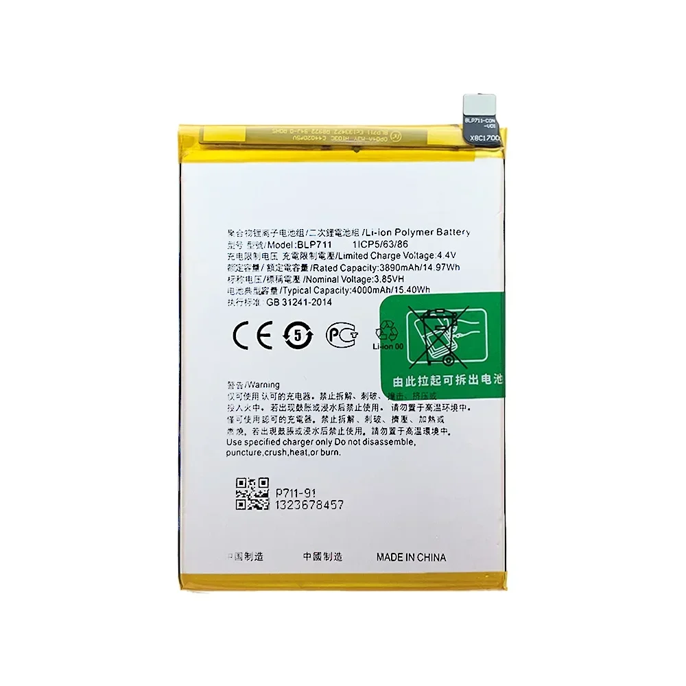 BLP711 Replacement Battery For OPPO A1K BLP-711 CPH1923 High Quality Mobile Phone 4000mAh Built-in Lithium New Batteries