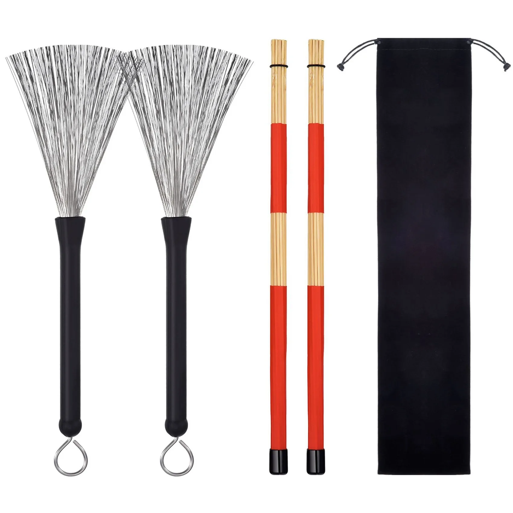 Sticks Drums Brushes Brush Sticks Brushes Sticks Sticks Retractable Brush Sticks Sticks Brush Sets For Jazz Music Total 2 Pairs