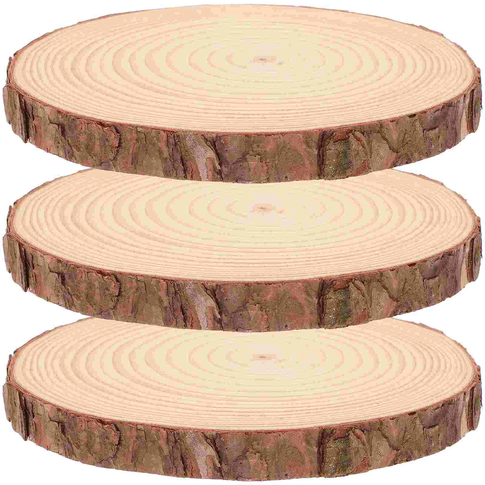 

3 Pcs Outdoor Wooden Stepping Stones Garden Paver Walkway Patio and Log Decorative