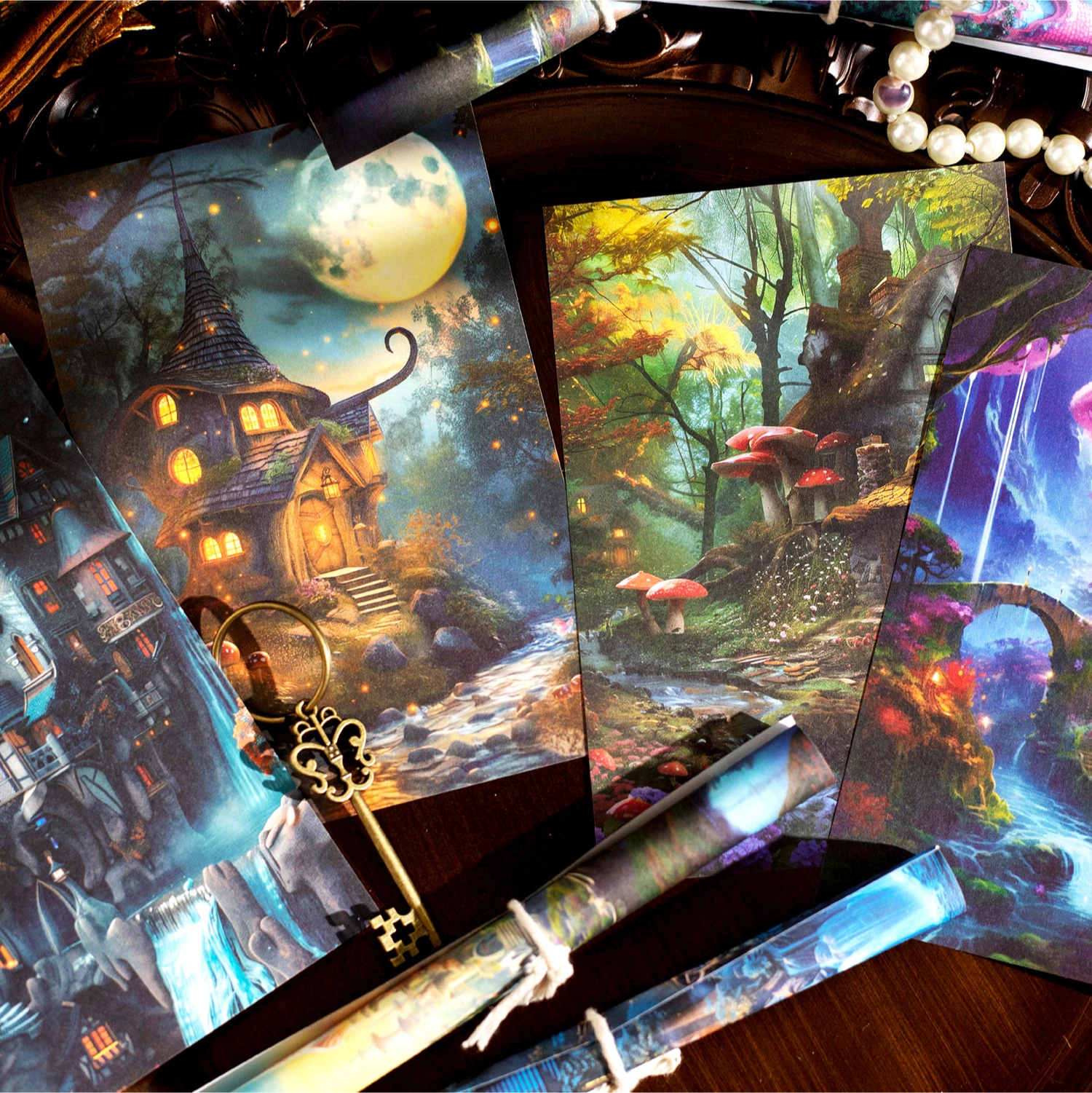 5 Stuks Fantasy Territorium Serie Schattige Mooie Retro Decoratieve Zelfklevende Papieren Memo Pad